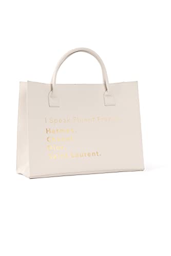 MODERN VEGAN TOTE BAG - Fluent French (Ivory)