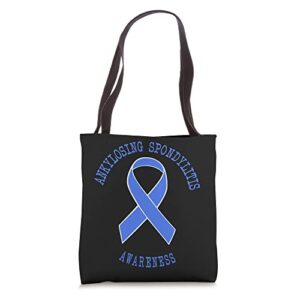 ankylosing spondylitis awareness support blue ribbon gift tote bag