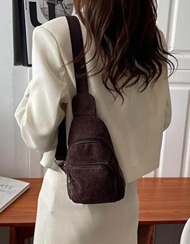 Crossbody Bags for Women Corduroy Sling Bag Shoulder Bag Sling Backpack Tote Handbag Fashion Hobo Bag 2023