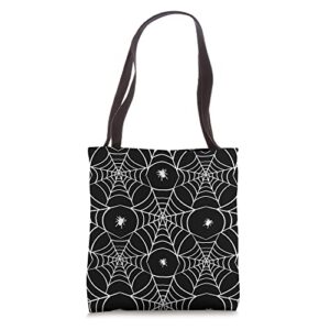 cute spooky spider web trick or treat halloween tote bag