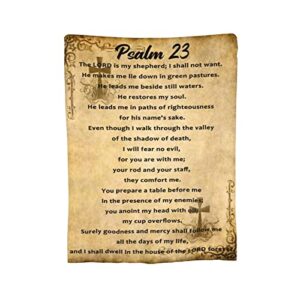 Psalm 23 Blanket Christian Gifts (60x50inch)- Religious Throw Blanket Soft Lightweight Cozy Plush Warm Blankets for Women Men