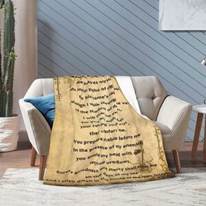 Psalm 23 Blanket Christian Gifts (60x50inch)- Religious Throw Blanket Soft Lightweight Cozy Plush Warm Blankets for Women Men