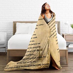 Psalm 23 Blanket Christian Gifts (60x50inch)- Religious Throw Blanket Soft Lightweight Cozy Plush Warm Blankets for Women Men