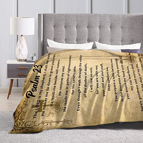 Psalm 23 Blanket Christian Gifts (60x50inch)- Religious Throw Blanket Soft Lightweight Cozy Plush Warm Blankets for Women Men