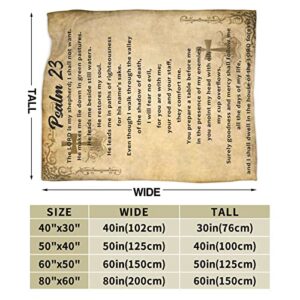 Psalm 23 Blanket Christian Gifts (60x50inch)- Religious Throw Blanket Soft Lightweight Cozy Plush Warm Blankets for Women Men