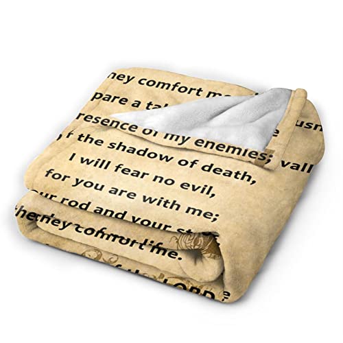 Psalm 23 Blanket Christian Gifts (60x50inch)- Religious Throw Blanket Soft Lightweight Cozy Plush Warm Blankets for Women Men