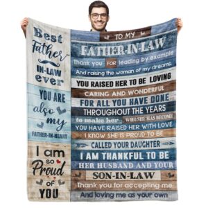 merry carve father in law gift from son in law birthday gifts for father in law throw blanket to my father of the bride gifts christmas father day for father in law from son in law 60″*50″