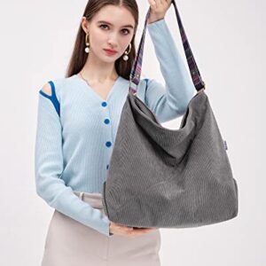 Tote Bag Women Large Crossbody Bag Stylish Handbag for Women Corduroy Hobo Bag Fashion shoulder Bag Purse (Beige)