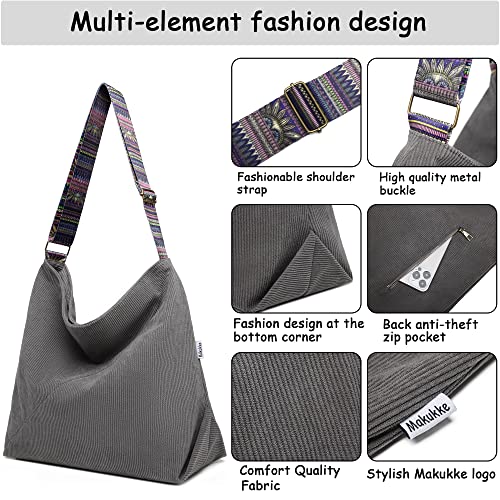 Tote Bag Women Large Crossbody Bag Stylish Handbag for Women Corduroy Hobo Bag Fashion shoulder Bag Purse (Beige)