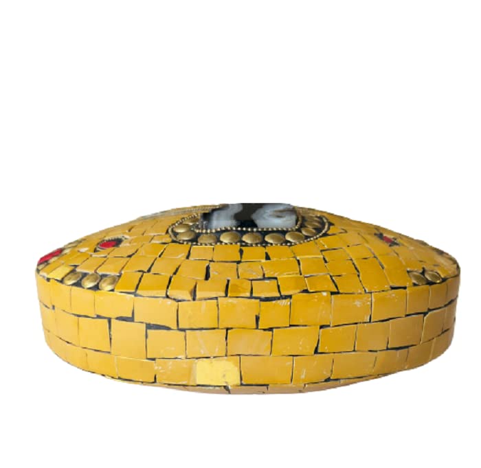 Metal Mosaic Yellow Clutch Bag