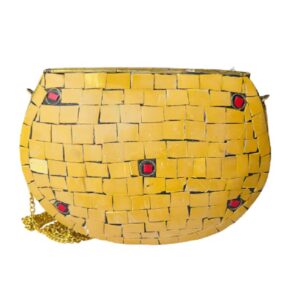 Metal Mosaic Yellow Clutch Bag