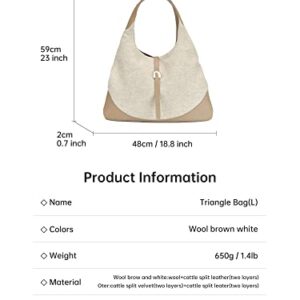 Amazing Song Leather Hobo Bag for Women, Shoulder Tote bag Soft Luxury Leather Genuine Designer Handbag with Inner Purse