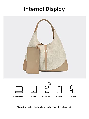 Amazing Song Leather Hobo Bag for Women, Shoulder Tote bag Soft Luxury Leather Genuine Designer Handbag with Inner Purse