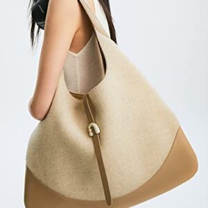 Amazing Song Leather Hobo Bag for Women, Shoulder Tote bag Soft Luxury Leather Genuine Designer Handbag with Inner Purse