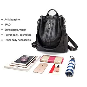 XHUMORG Women Backpack Purse Fashion Leather Multipurpose Design Handbags Travel Large Ladies Shoulder Bag,Anti-theft