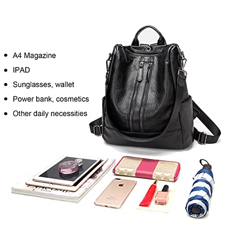 XHUMORG Women Backpack Purse Fashion Leather Multipurpose Design Handbags Travel Large Ladies Shoulder Bag,Anti-theft