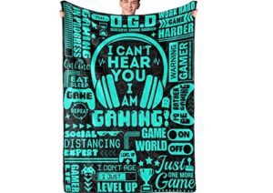 innobeta gaming gifts, gifts for gamers, gaming, boys, men, i can’t hear you, i’m gaming, level up, bed flannel plush blankets throws 50×65 inches
