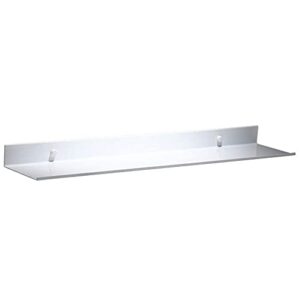 aveewa white floating bathroom wall shelf storage shelf (rectangle), aluminum, for kitchen, living room, hallway-60cm