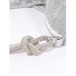 Rhinestone Sparkly Hobo Bag for Women Silver Diamond Purses Evening Prom Rhinestone Handbag Hobo Bag for Travel Vacation