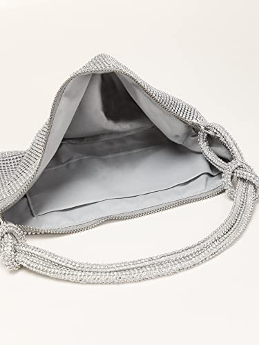 Rhinestone Sparkly Hobo Bag for Women Silver Diamond Purses Evening Prom Rhinestone Handbag Hobo Bag for Travel Vacation