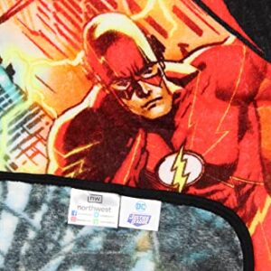 Northwest DC Comics The Flash Running Lightning Superhero Plush Throw Blanket 46' x 60'