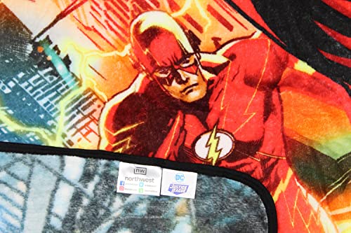 Northwest DC Comics The Flash Running Lightning Superhero Plush Throw Blanket 46' x 60'