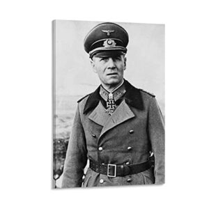 bludug art poster of world war ii german general erwin rommel’s portrait canvas painting posters and prints wall art pictures for living room bedroom decor 12x18inch(30x45cm)