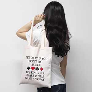 Bridge Canvas Tote Bag Bridge Lover Gift Bridge Player Bag Bridge Card Game Gift Bridge Themed Gift (Bridge Tote)