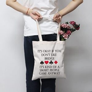 Bridge Canvas Tote Bag Bridge Lover Gift Bridge Player Bag Bridge Card Game Gift Bridge Themed Gift (Bridge Tote)