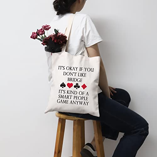 Bridge Canvas Tote Bag Bridge Lover Gift Bridge Player Bag Bridge Card Game Gift Bridge Themed Gift (Bridge Tote)