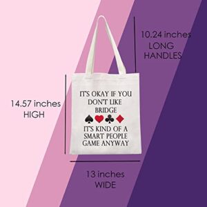 Bridge Canvas Tote Bag Bridge Lover Gift Bridge Player Bag Bridge Card Game Gift Bridge Themed Gift (Bridge Tote)