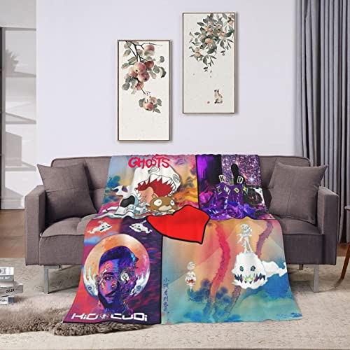 Flannel Fleece Throw Blanket Couch Blanket 60"x50" ,3D Printing Soft Lightweight Durable Cartoon Home Decoration Warm Plush Blanket Kid Custom cudi Blanket for Sofa