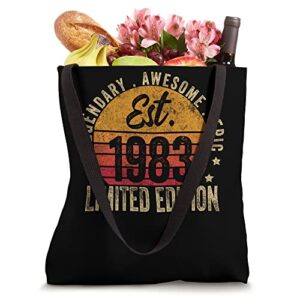 40th Birthday Vintage 40 Year Old Est 1983 Limited Edition Tote Bag