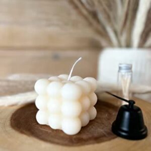 Scented Cube Candle, Bubble Candle, Cube Candle, Candle Sticks, Scented Candle, Decorative Candle, Natural Soy Wax, Housewarming Gift (White)