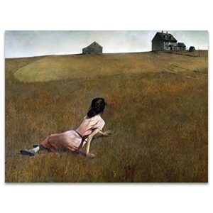 zzpt andrew wyeth christina’s world print poster – classic art poster – canvas print wall art home decor unframed for living room bedroom office (12x16in/30x40cm)