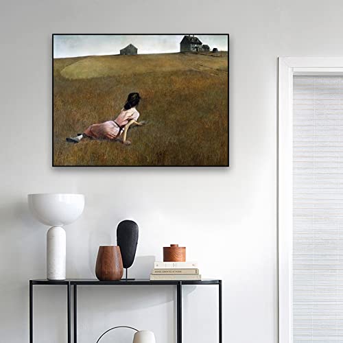 ZZPT Andrew Wyeth Christina's World Print Poster - Classic Art Poster - Canvas Print Wall Art Home Decor Unframed for Living Room Bedroom Office (12x16in/30x40cm)