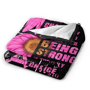 Breast Cancer Awareness Blanket Throw, Breast Cancer Survivor Gifts for Women Girls, Pink Ribbon Bed Blankets Ultra Soft Fleece Warm Cozy for Couch Bed Sofa 60x50 Inch