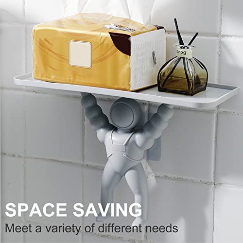 Bestshaoying ABS Shelf,Perforated Bathroom Shelf, Wall Shelf in Bathroom/Living Room Kitchen/Bedroom, Astronaut Shelf