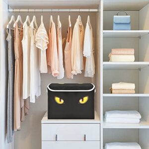 Kigai Cool Cat Eyes Storage Baskets for Shelves Foldable Closet Basket Storage Bins with Lid for Clothes Home Office Toys Organizers