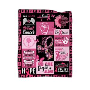 cotimo breast cancer awareness blanket breast cancer survivor gifts for women cancer throw blankets fight cancer gift for chemo patients friends colleagues 50×60 in
