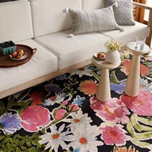 Loloi II Botanical Collection BOT-01 Black/Multi, Indoor/Outdoor 6'-7" x 9'-4" Area Rug