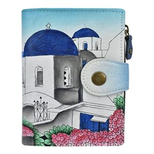 anna by anuschka women’s hand painted leather ladies wallet-magical greece