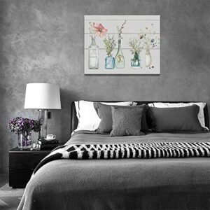 Botanical Bathroom Decor Wall Art Farmhouse Bottles And Plants Bathroom Pictures Wall Decor Rustic Floral Canvas Painting Print Artworks Home Decorations for Bedroom Dining Room Living Room 16"x12"