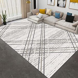 finoren artistic abstract area rug.lines-grey,4’x6′, suitable for bedroom, living room, apartment, machine washable non-slip soft modern interior rug,smudge-proof, non-shedding.