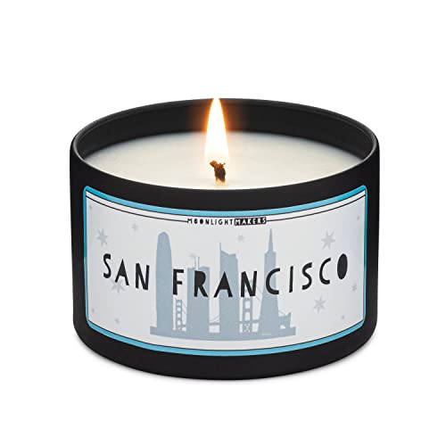 Moonlight Makers, San Francisco (SF), Walk In The Woods Scented Handmade Candle, Natural Soy Wax Candle, 25+ Hour Burn Time, 8oz Tin