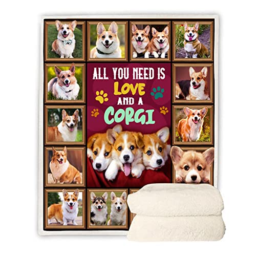 Corgi Gifts for Corgi Lovers, Cute Corgi Blanket, Lightweight Super Soft Cozy Throw Blanket for Sofa Bed Couch Chair Living Room 50 x 60 Inch, Corgi Gifts Christmas Birthday Gifts for Kids and Adults