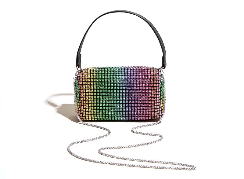 Crystal Cross Body Bags for Women Rhinestone Evening Purse Wedding Bags with Chain Prom Clutch Evening Bag Party Shoulder Bag (Colorful)