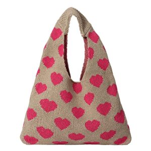 ovida shoulder bag for women clutch tote handbag purse crocheted bags y2k aesthetic bag(khaki)