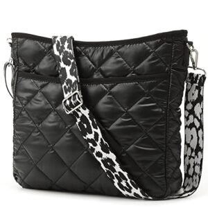 quilted crossbody bags for women – trendy purse for women – adjustable strap unique pattern – waterproof,long-lasting material – creative gift for mother,wife,girlfriend,sisters,best friends – black
