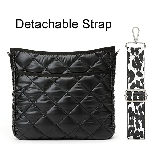 Quilted Crossbody Bags for Women - Trendy Purse for Women - Adjustable Strap Unique Pattern - Waterproof,Long-Lasting Material - Creative Gift for Mother,Wife,Girlfriend,Sisters,Best Friends - Black